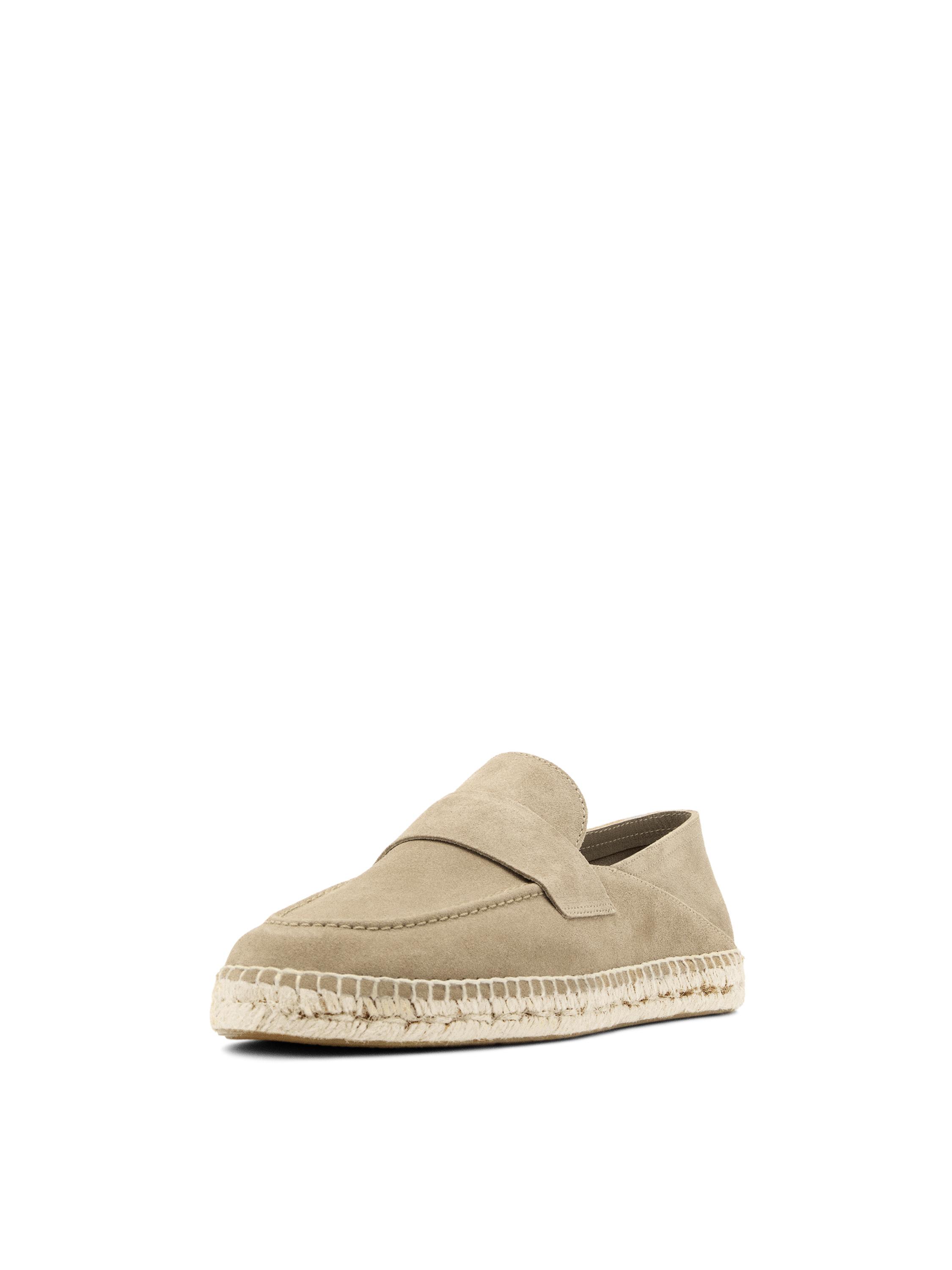 Split suede leather espadrille with piece